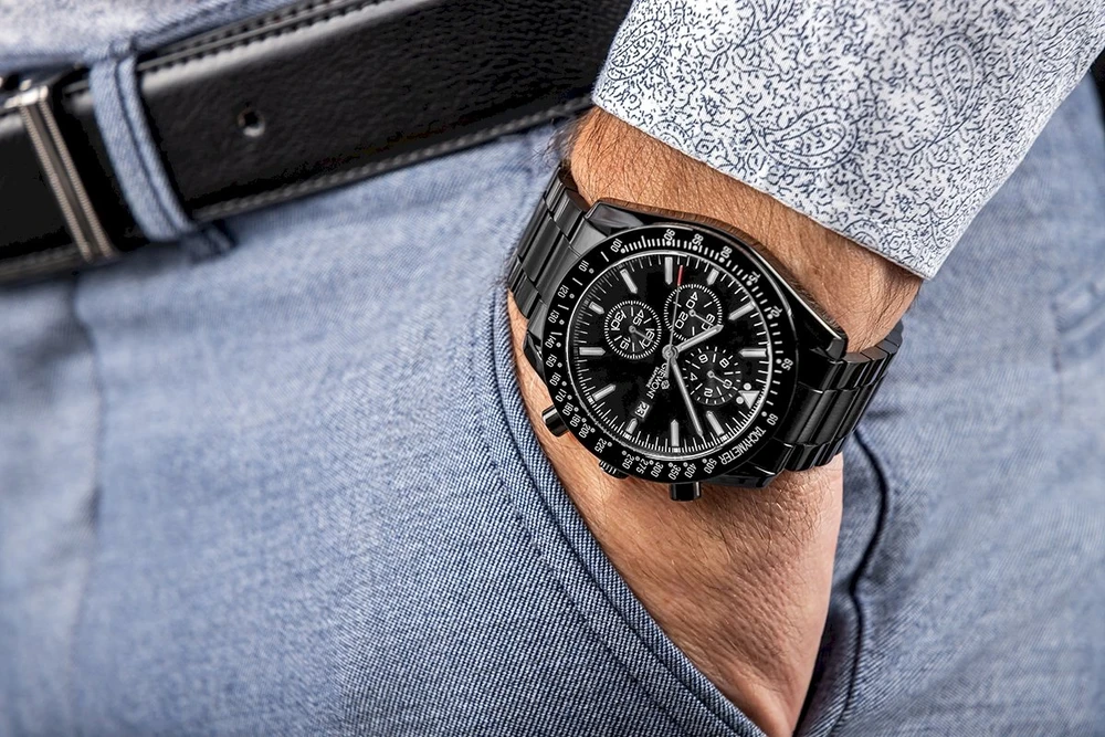 Vyriškas laikrodis Giewont Chronograph Safyrinis Juodas GW8720-B1