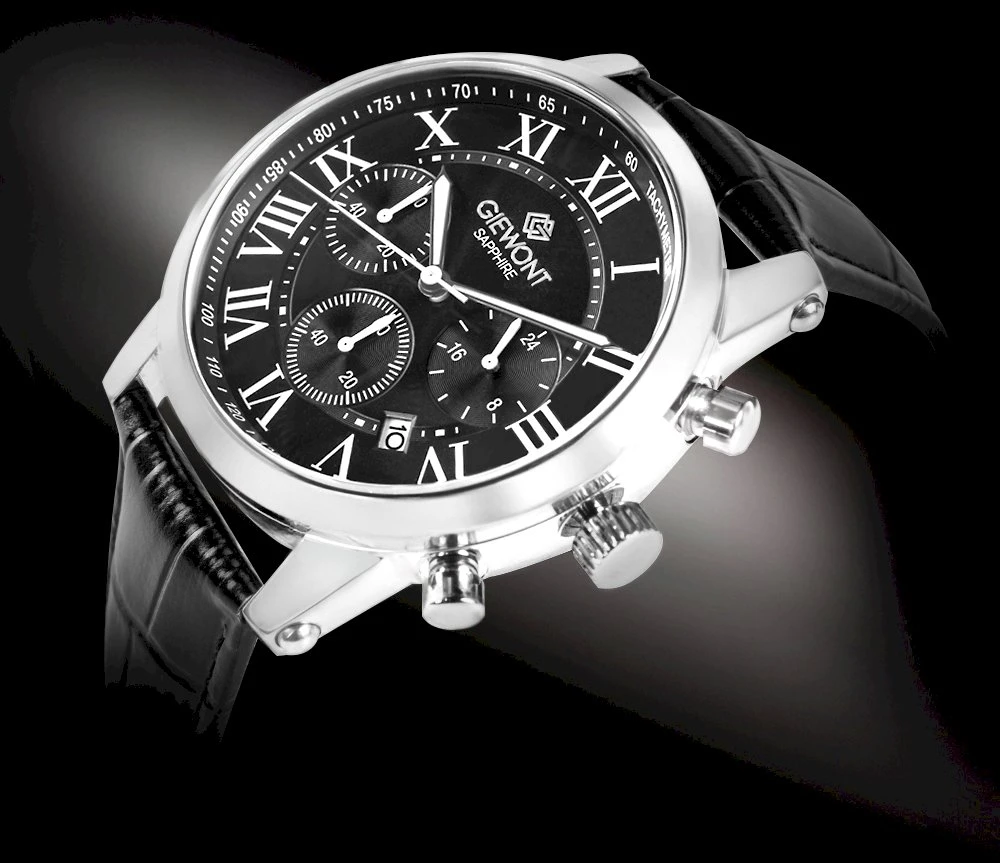 Vyriškas laikrodis Giewont Chronograph Safyro Sidabrinis Juodas GW6260-A2