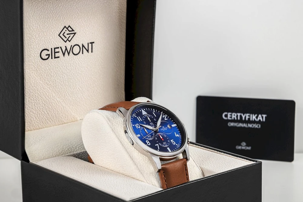 Vyriškas laikrodis Giewont Chronograph Safyro Ruda/Mėlyna GW5630-A6