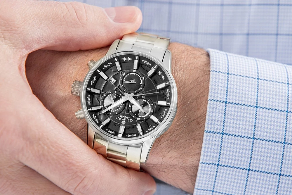 Vyriškas laikrodis Giewont Chronograph Sapphire Sidabrinė GW4580-B2