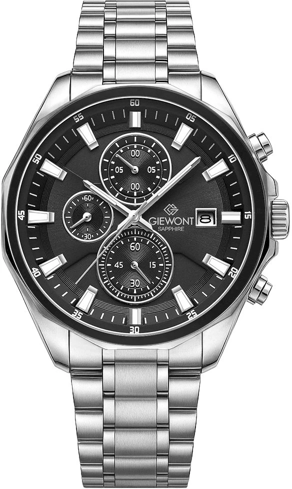 Vyriškas laikrodis Giewont Chronograph Sapphire Sidabrinis GW7290-B2