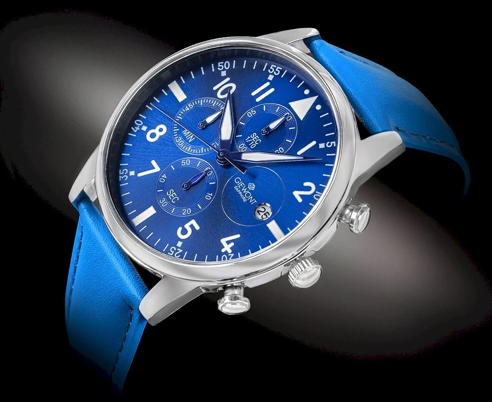 Vyriškas laikrodis Giewont Chronograph Safyro mėlynas GW5630-A5