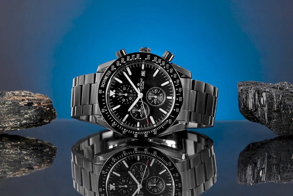Vyriškas laikrodis Giewont Chronograph Safyrinis Juodas GW8720-B1