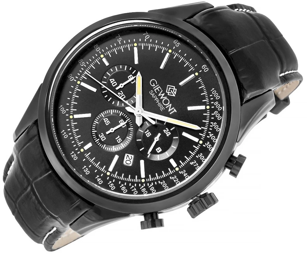 Vyriškas laikrodis Giewont Chronograph Safyrinis Juodas GW7650-A4
