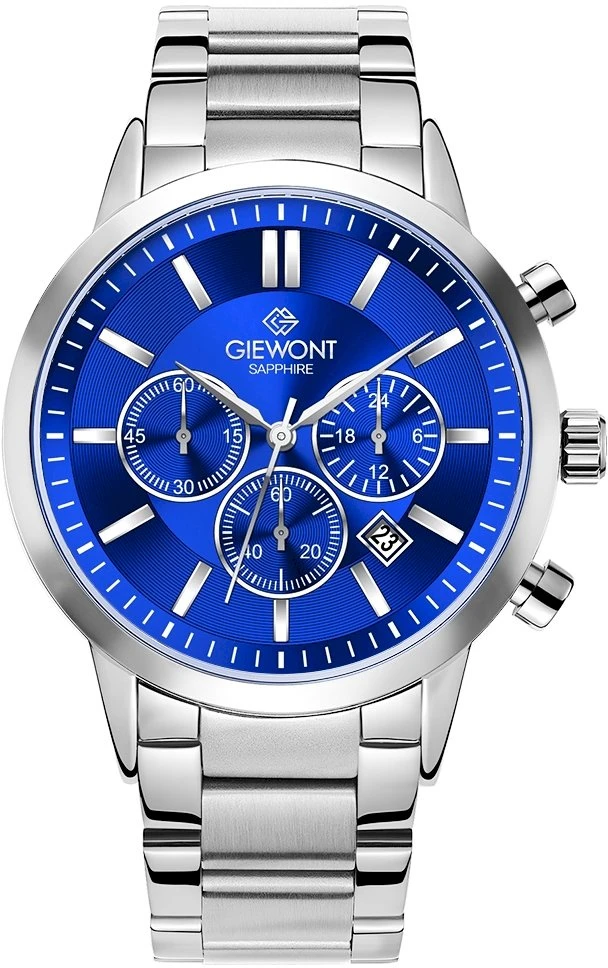 Vyriškas laikrodis Giewont Chronograph Safyro Sidabrinis Mėlynas GW8510-B3