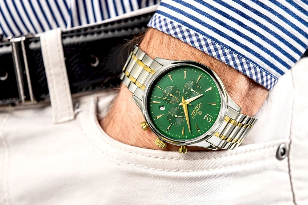 Giewont Chronograph Safyrinis Žalias Vyriškas Laikrodis GW6310-B6
