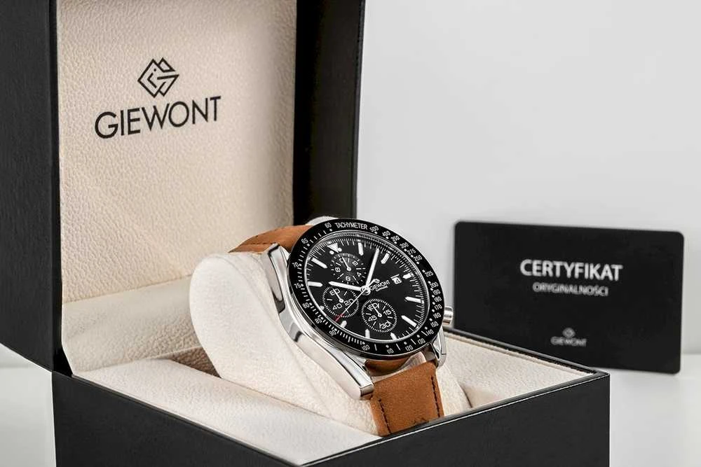 Vyriškas laikrodis Giewont Chronograph Safyro Rudas Juodas GW8720-A1