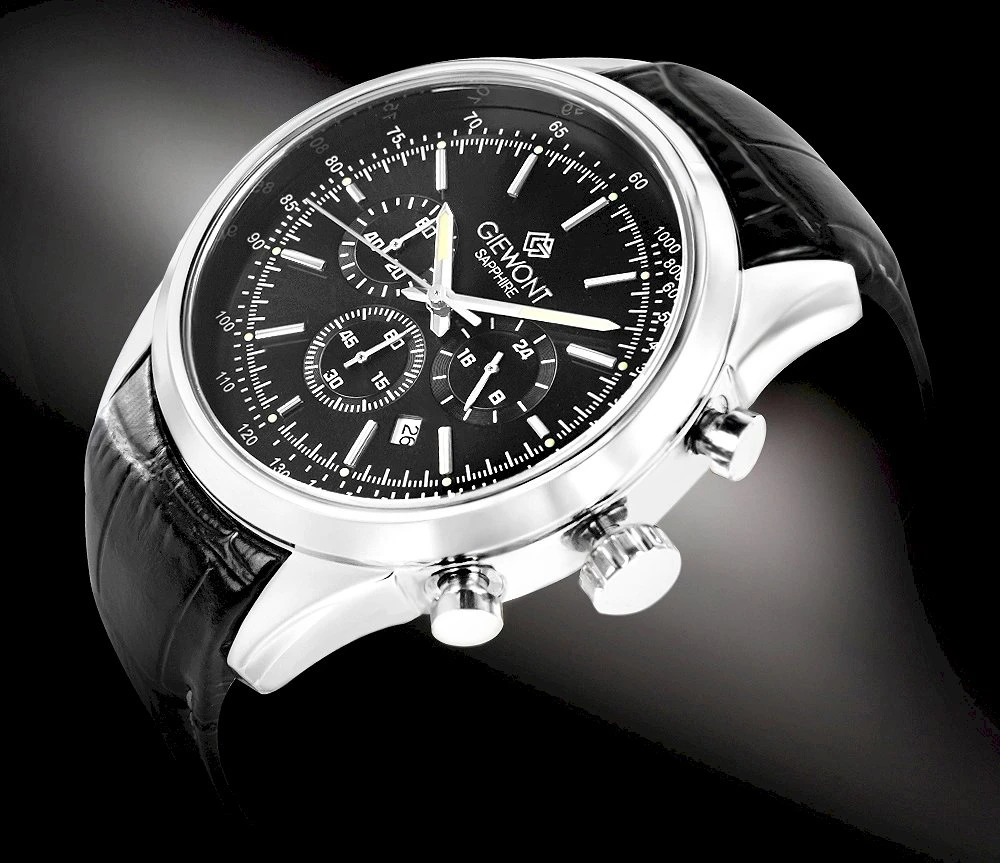 Vyriškas laikrodis Giewont Chronograph Safyro Sidabrinis Juodas GW7650-A2