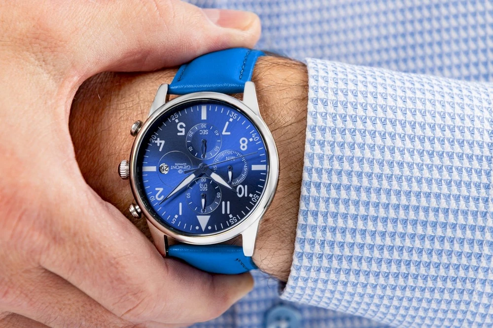 Vyriškas laikrodis Giewont Chronograph Safyro mėlynas GW5630-A5