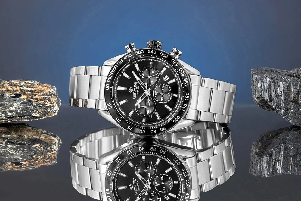 Vyriškas laikrodis Giewont Chronograph Safyrinis Sidabrinis Juodas GW9580-B1