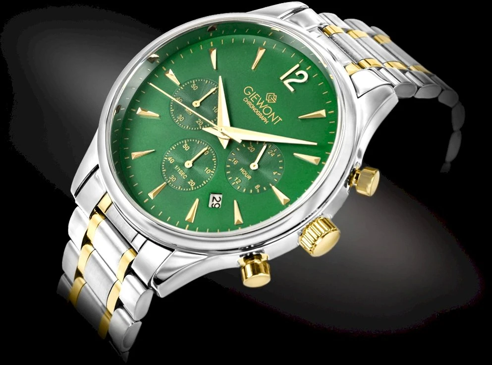 Giewont Chronograph Safyrinis Žalias Vyriškas Laikrodis GW6310-B6