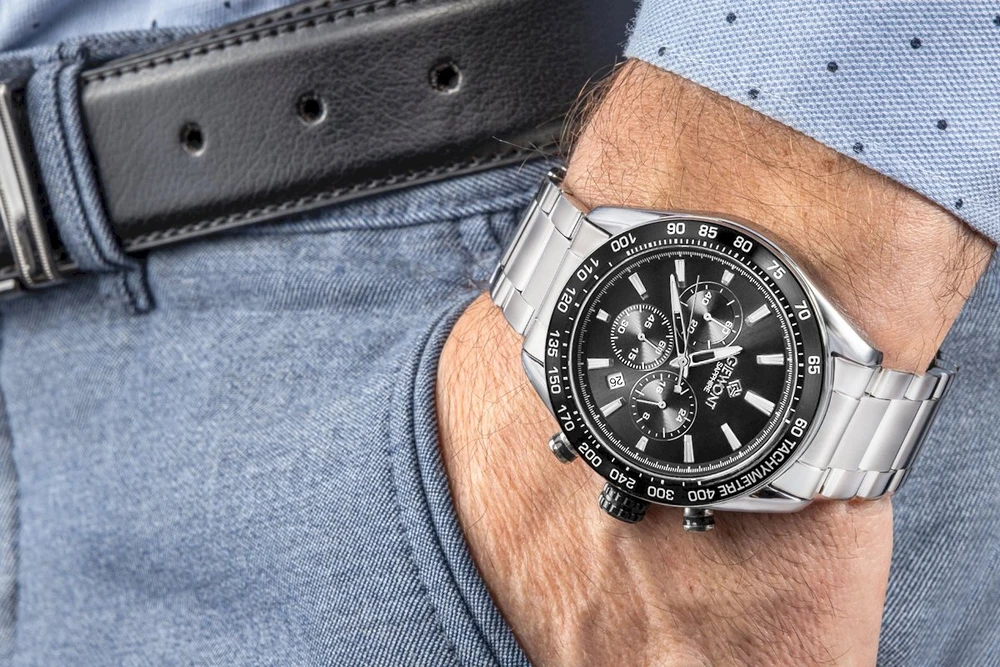 Vyriškas laikrodis Giewont Chronograph Safyrinis Sidabrinis Juodas GW9580-B1