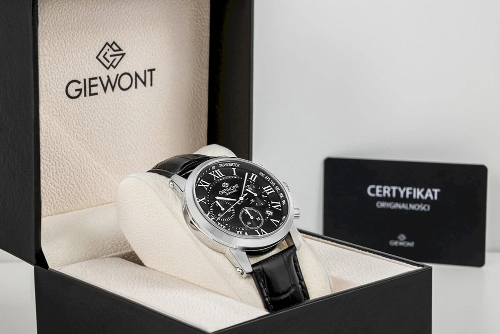 Vyriškas laikrodis Giewont Chronograph Safyro Sidabrinis Juodas GW6260-A2