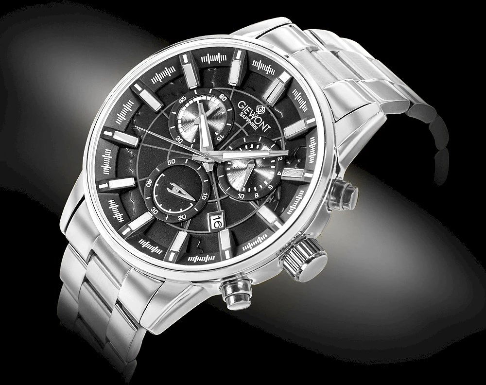 Vyriškas laikrodis Giewont Chronograph Sapphire Sidabrinė GW4580-B2