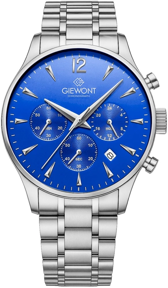 Vyriškas laikrodis Giewont Chronograph Safyras Sidabrinis Mėlynas GW6310-B3
