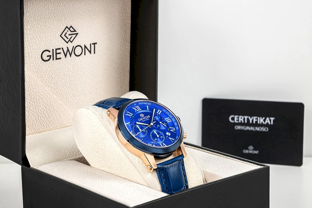 Giewont Chronografas Safyro Vario Mėlynas Vyriškas Laikrodis GW6260-A5