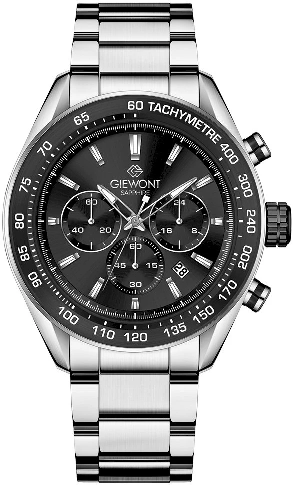 Vyriškas laikrodis Giewont Chronograph Safyrinis Sidabrinis Juodas GW9580-B1