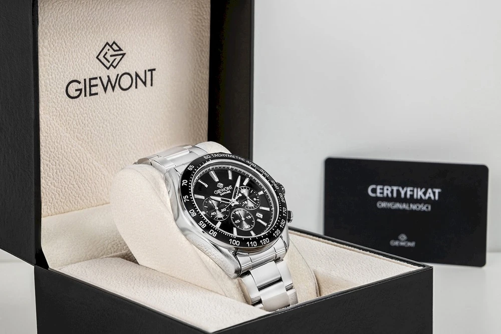 Vyriškas laikrodis Giewont Chronograph Safyrinis Sidabrinis Juodas GW9580-B1