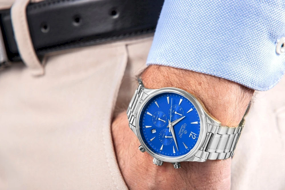 Vyriškas laikrodis Giewont Chronograph Safyras Sidabrinis Mėlynas GW6310-B3