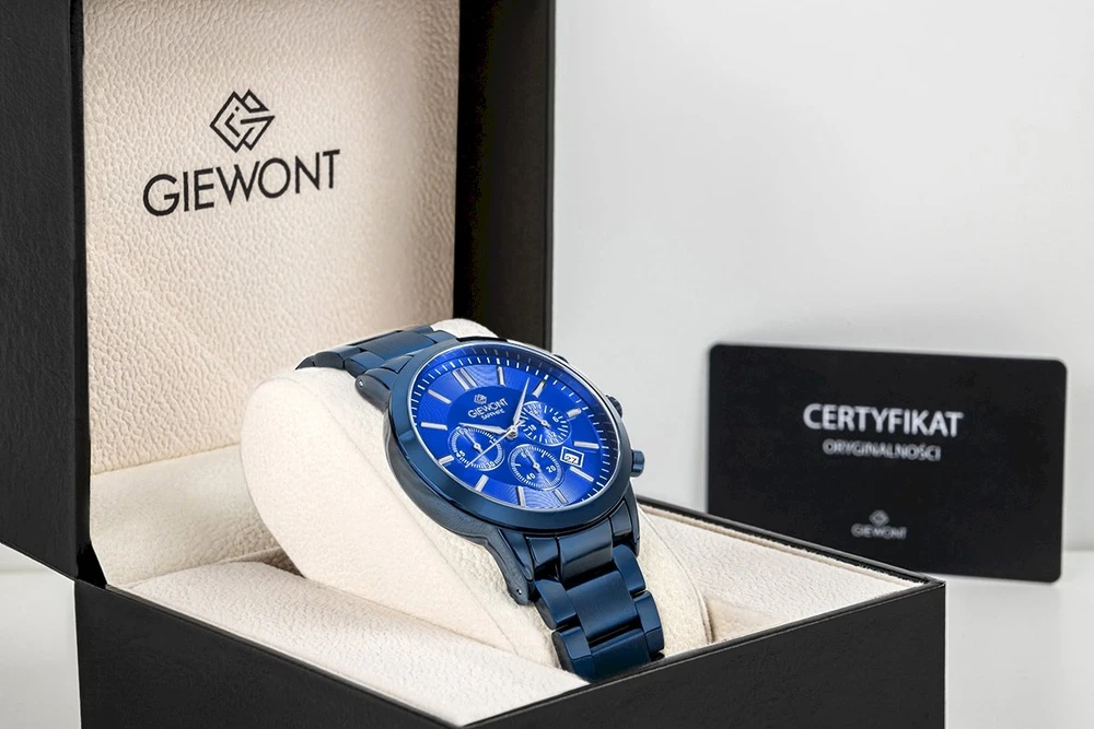 Vyriškas laikrodis Giewont Chronografas Safyrinė mėlyna GW8510-B4