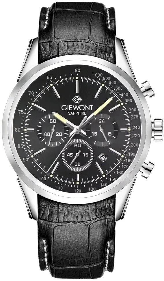 Vyriškas laikrodis Giewont Chronograph Safyro Sidabrinis Juodas GW7650-A2