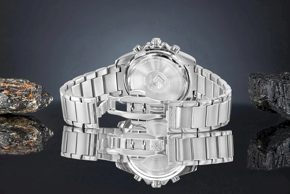 Giewont Chronograph Safyrinis Sidabrinis Vyriškas Laikrodis GW3970-B2