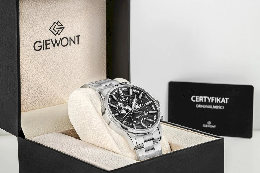 Vyriškas laikrodis Giewont Chronograph Sapphire Sidabrinė GW4580-B2