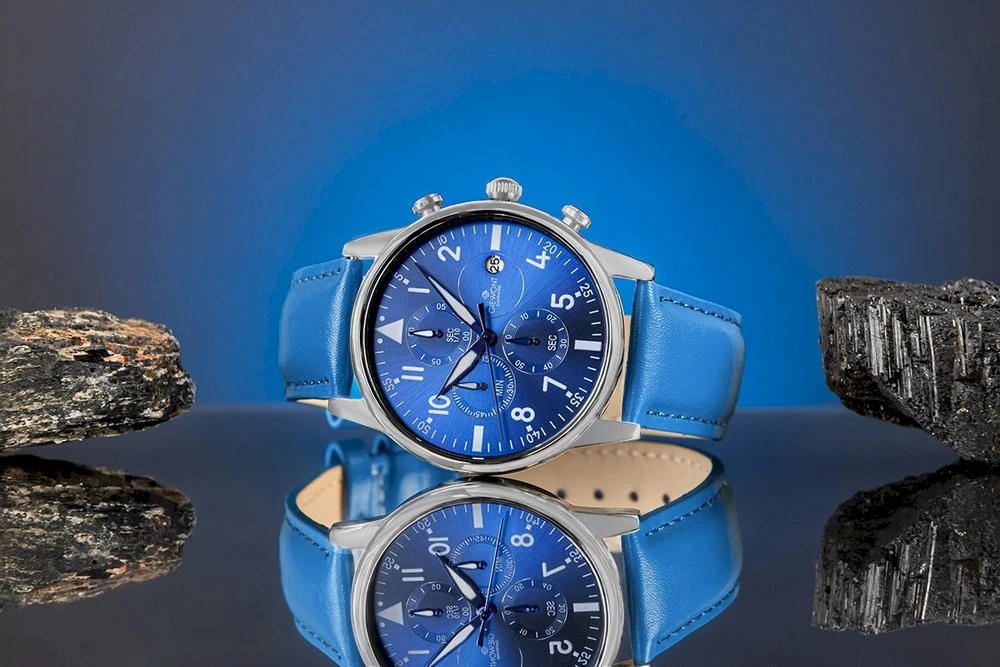 Vyriškas laikrodis Giewont Chronograph Safyro mėlynas GW5630-A5
