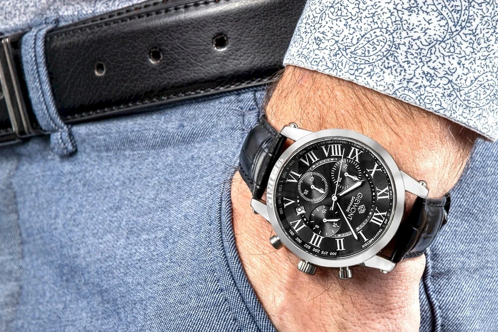 Vyriškas laikrodis Giewont Chronograph Safyro Sidabrinis Juodas GW6260-A2