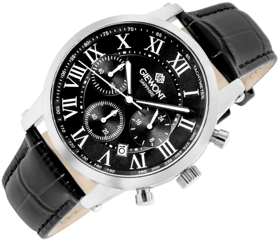 Vyriškas laikrodis Giewont Chronograph Safyro Sidabrinis Juodas GW6260-A2