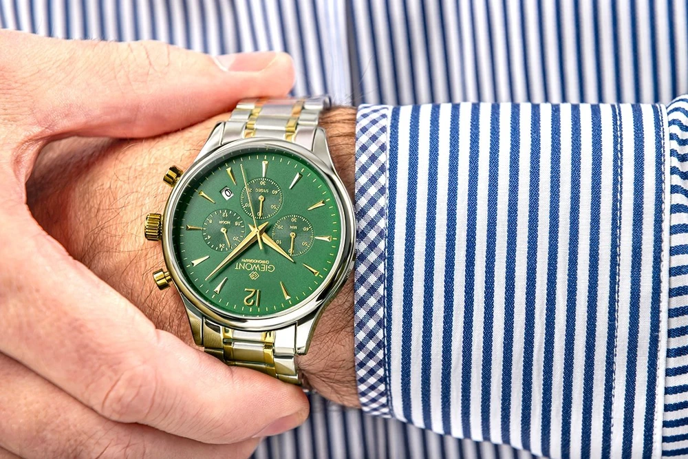 Giewont Chronograph Safyrinis Žalias Vyriškas Laikrodis GW6310-B6