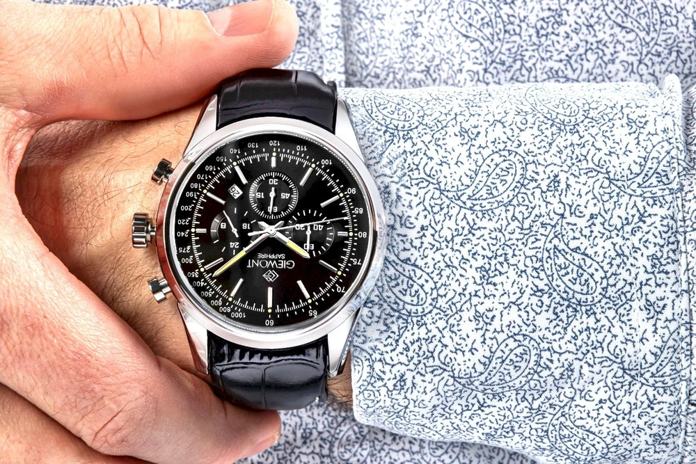 Vyriškas laikrodis Giewont Chronograph Safyro Sidabrinis Juodas GW7650-A2