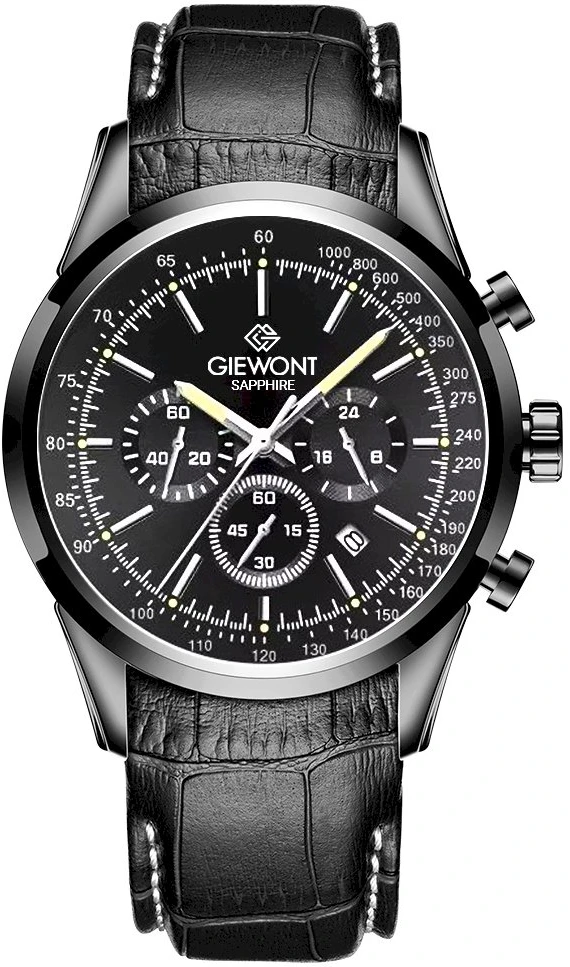 Vyriškas laikrodis Giewont Chronograph Safyrinis Juodas GW7650-A4