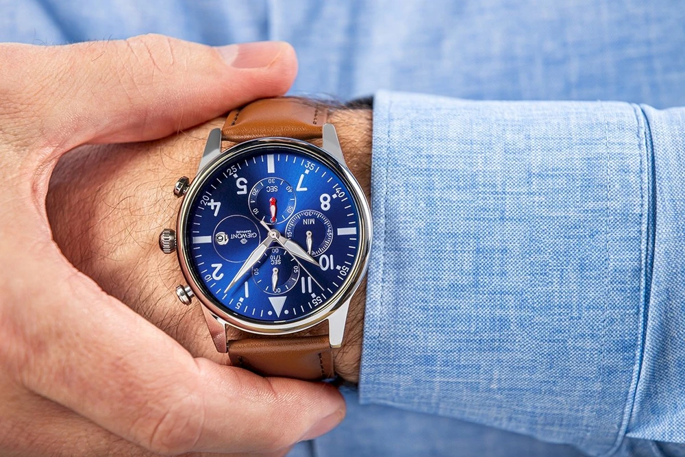 Vyriškas laikrodis Giewont Chronograph Safyro Ruda/Mėlyna GW5630-A6