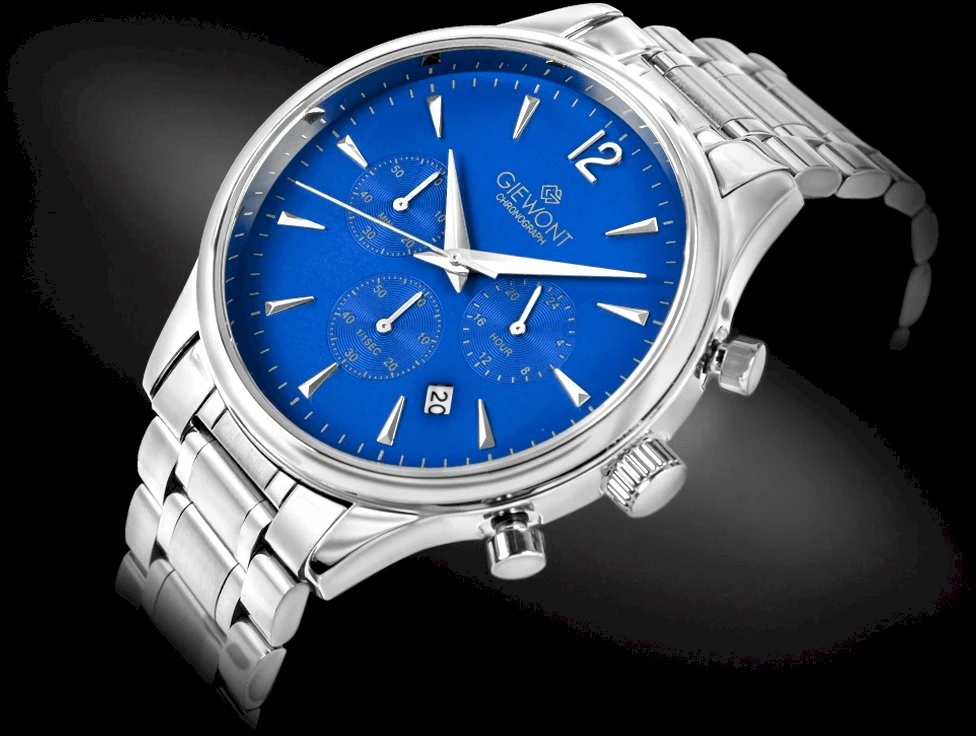 Vyriškas laikrodis Giewont Chronograph Safyras Sidabrinis Mėlynas GW6310-B3