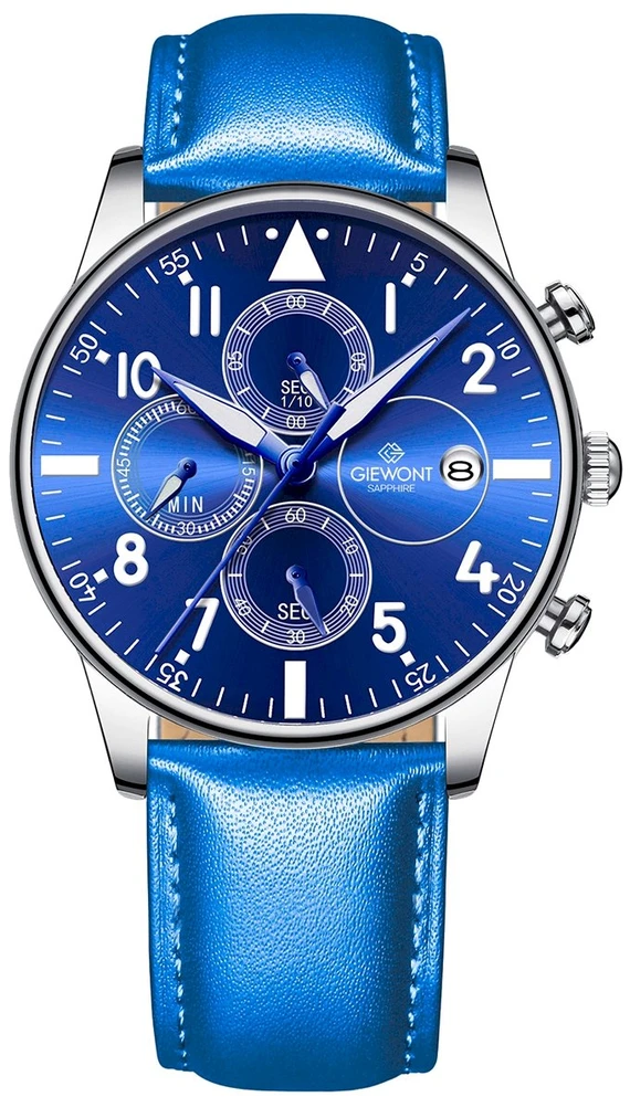 Vyriškas laikrodis Giewont Chronograph Safyro mėlynas GW5630-A5
