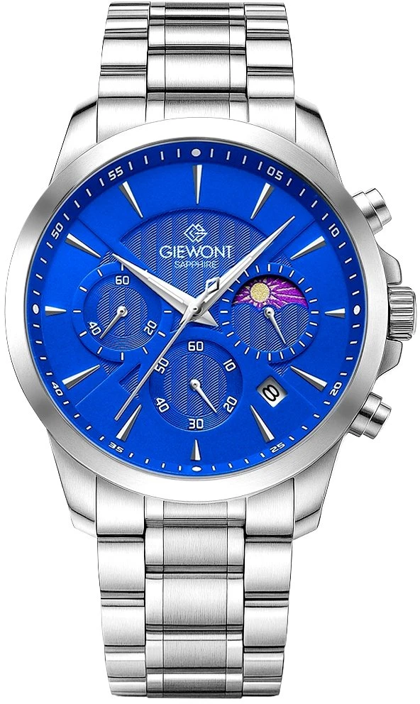 Vyriškas laikrodis Giewont Chronograph Safyrinis Sidabrinis Mėlynas GW9460-B3
