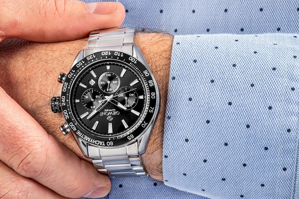 Vyriškas laikrodis Giewont Chronograph Safyrinis Sidabrinis Juodas GW9580-B1