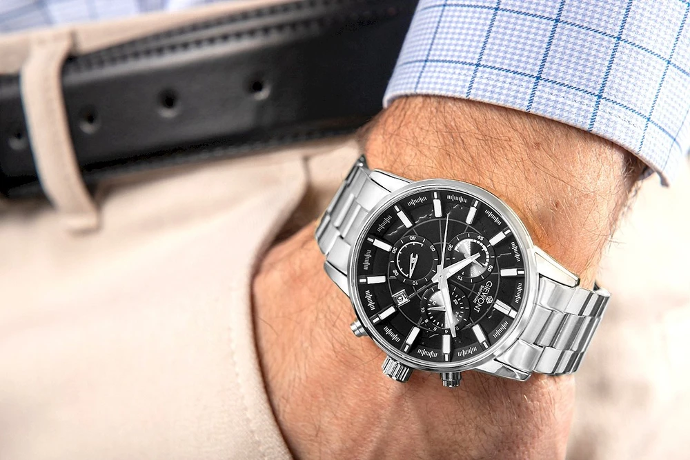 Vyriškas laikrodis Giewont Chronograph Sapphire Sidabrinė GW4580-B2
