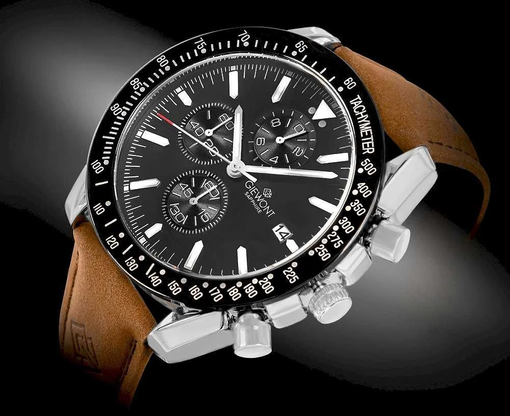 Vyriškas laikrodis Giewont Chronograph Safyro Rudas Juodas GW8720-A1