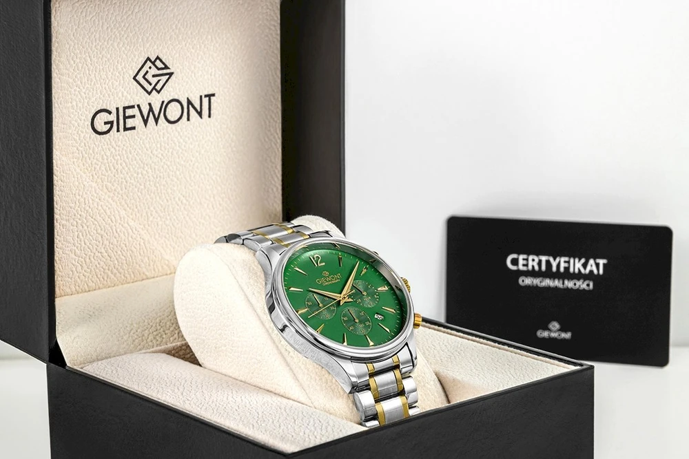 Giewont Chronograph Safyrinis Žalias Vyriškas Laikrodis GW6310-B6