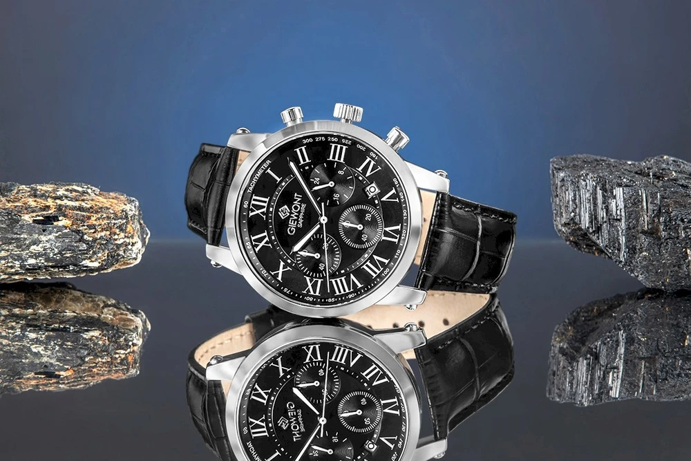 Vyriškas laikrodis Giewont Chronograph Safyro Sidabrinis Juodas GW6260-A2