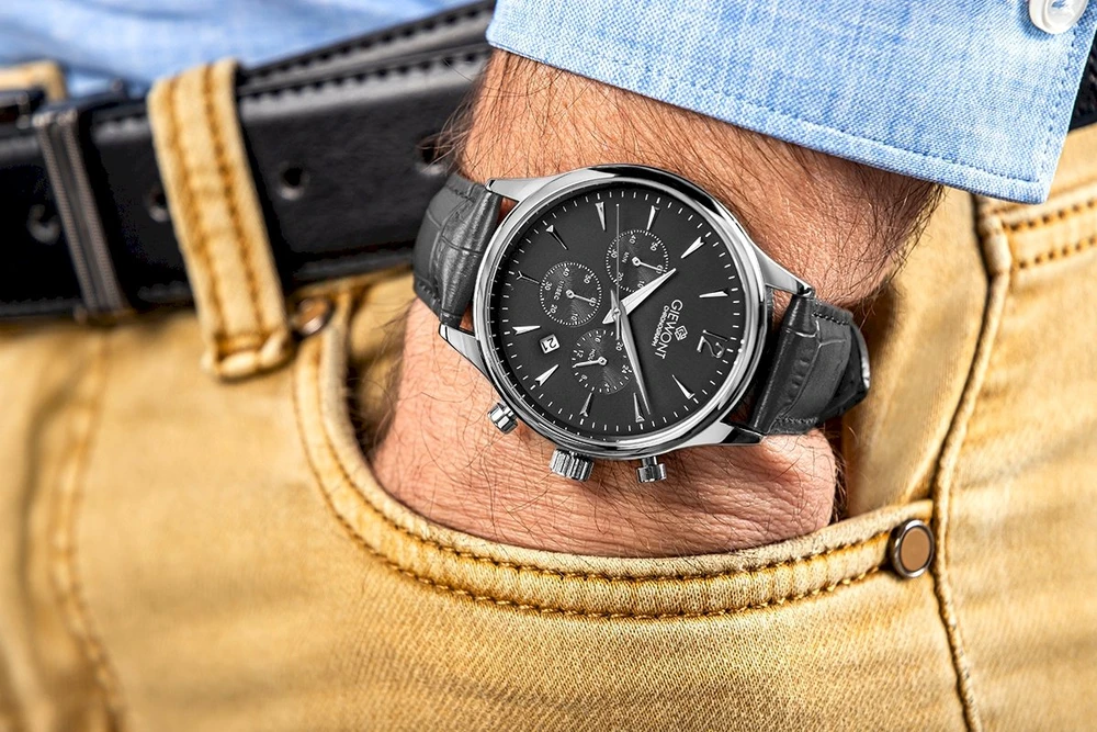 Vyriškas laikrodis Giewont Chronograph Safyrinis Juodas Sidabrinis GW6310-A2