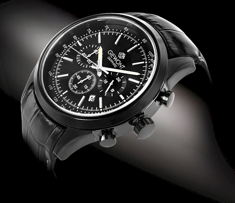 Vyriškas laikrodis Giewont Chronograph Safyrinis Juodas GW7650-A4
