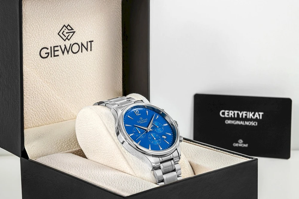 Vyriškas laikrodis Giewont Chronograph Safyras Sidabrinis Mėlynas GW6310-B3
