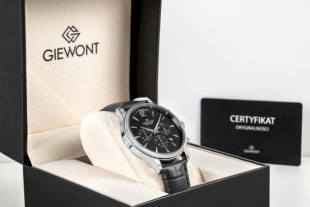 Vyriškas laikrodis Giewont Chronograph Safyrinis Juodas Sidabrinis GW6310-A2