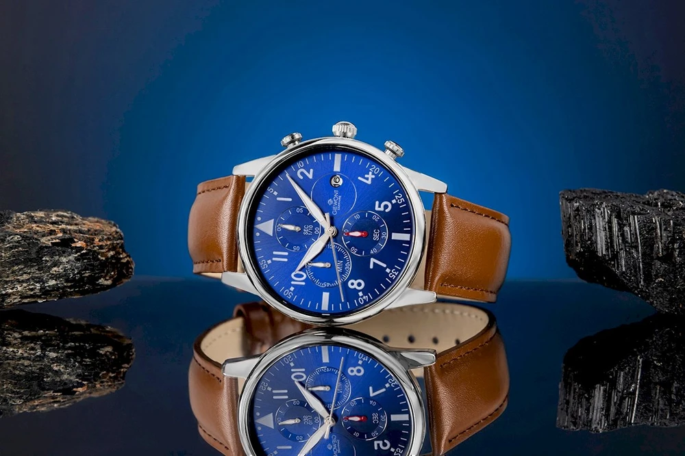 Vyriškas laikrodis Giewont Chronograph Safyro Ruda/Mėlyna GW5630-A6