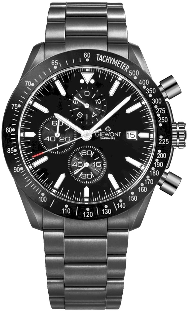 Vyriškas laikrodis Giewont Chronograph Safyrinis Juodas GW8720-B1