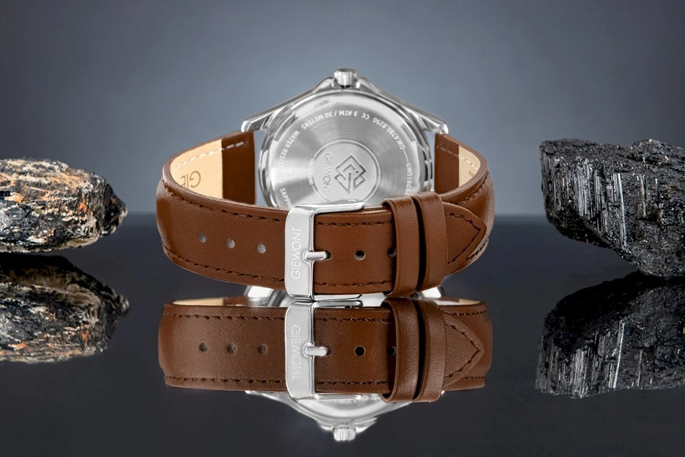 Giewont Elegance Safyrinis Rudas Mėlynas Vyriškas Laikrodis GW5160-A4
