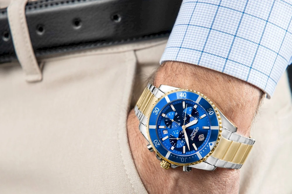 Vyriškas laikrodis Giewont Chronograph Safyrinis Daugiaspalvis GW3970-B5